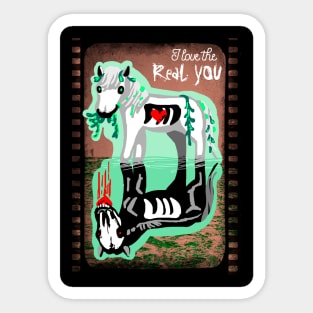 Kelpies: I love the real you White Horse Sticker